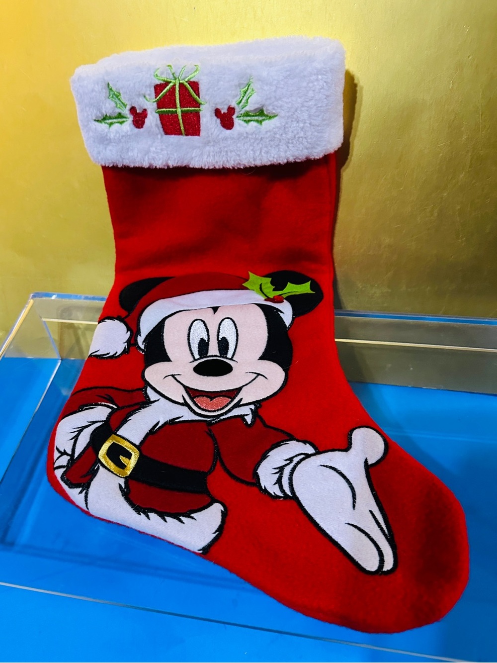 Disney Mickey Mouse Santa Christmas Stocking 90 Years Of Magic Anniversary 18”